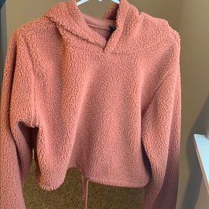 Plush cropped hoodie